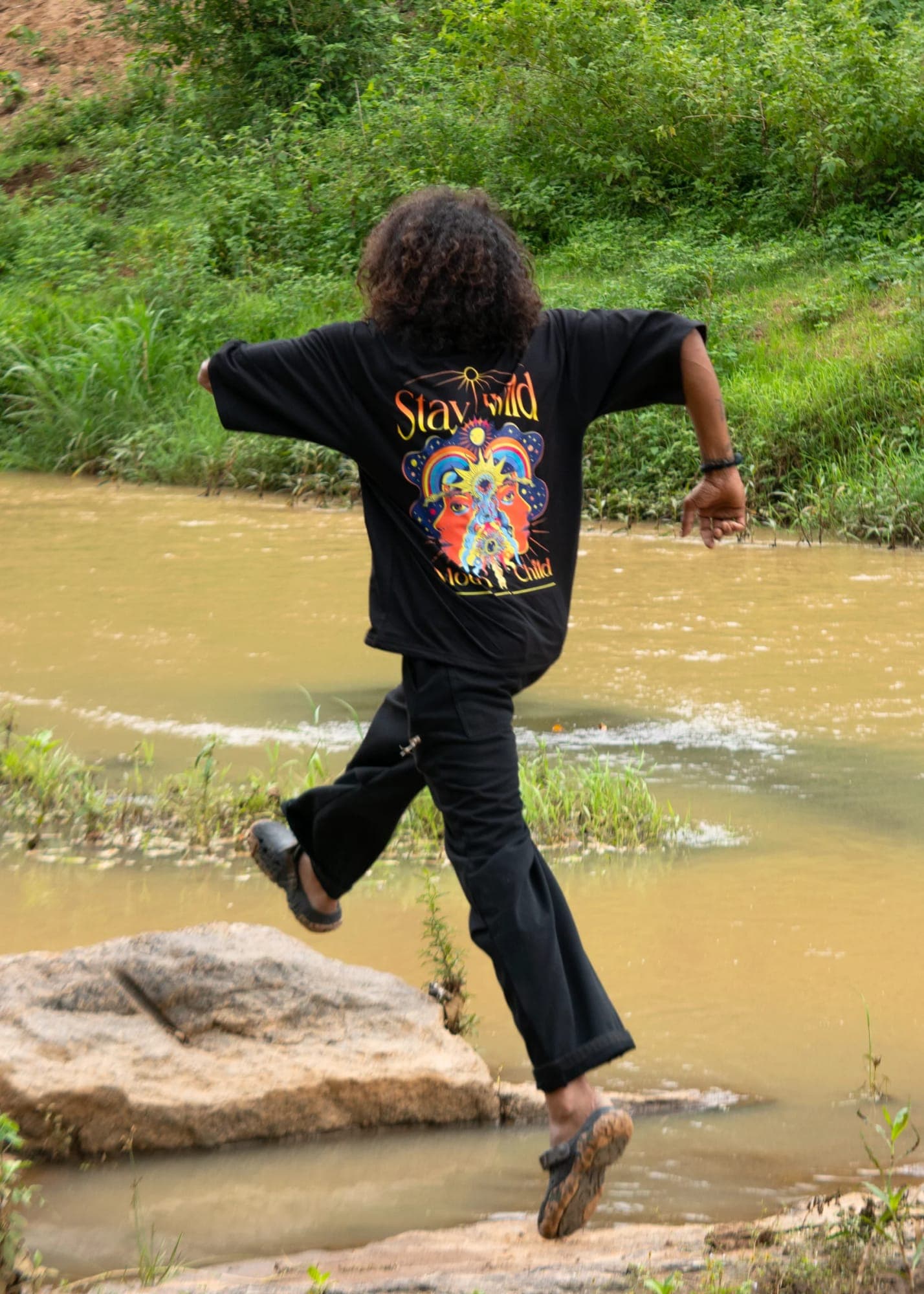 Stay Wild Moon Child-Hippie Trippy OS Tee